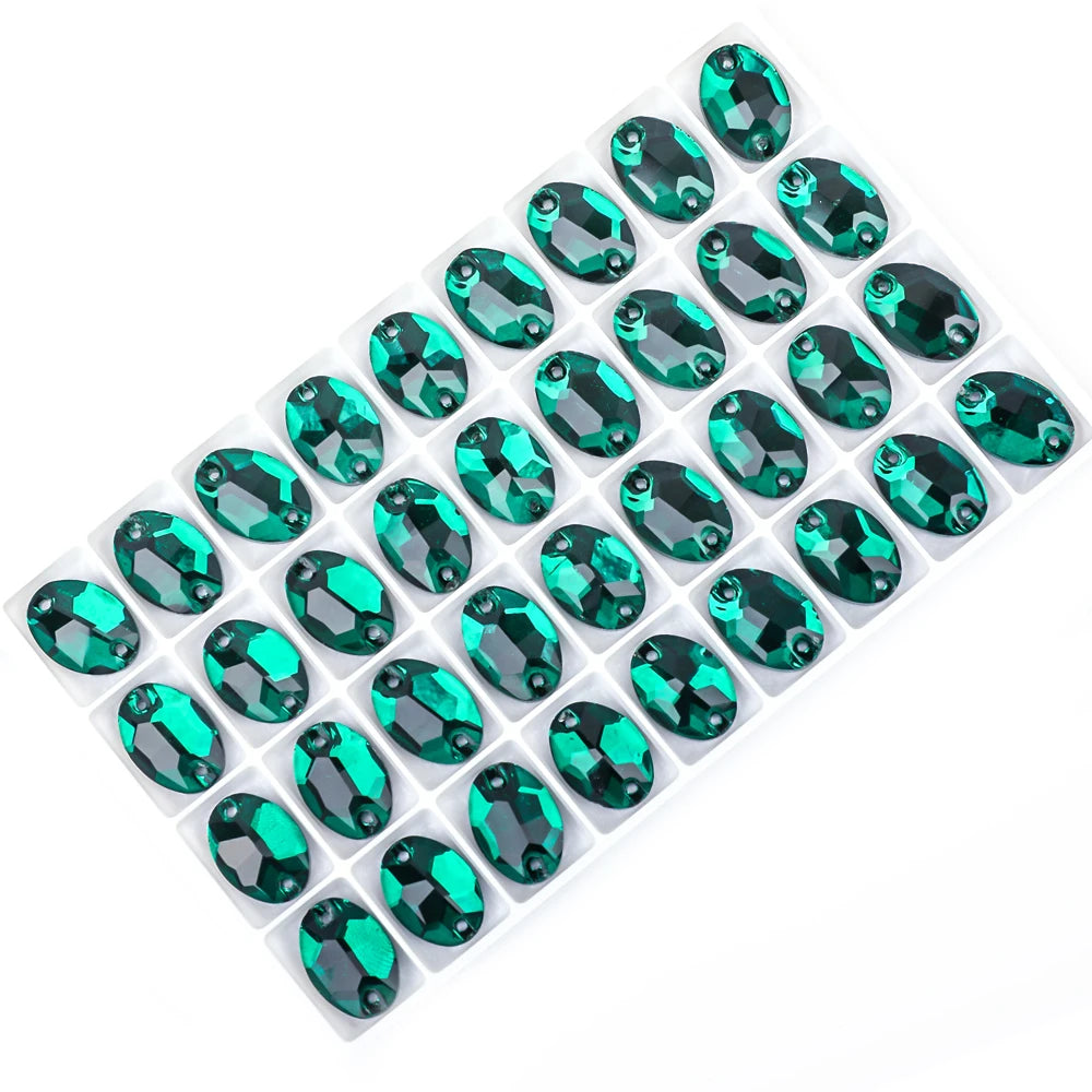 VC Oval Fine crystal AB rhinestone decoration flat back sewing 2 hole stone glass beads, can be used as DIY wedding decoration