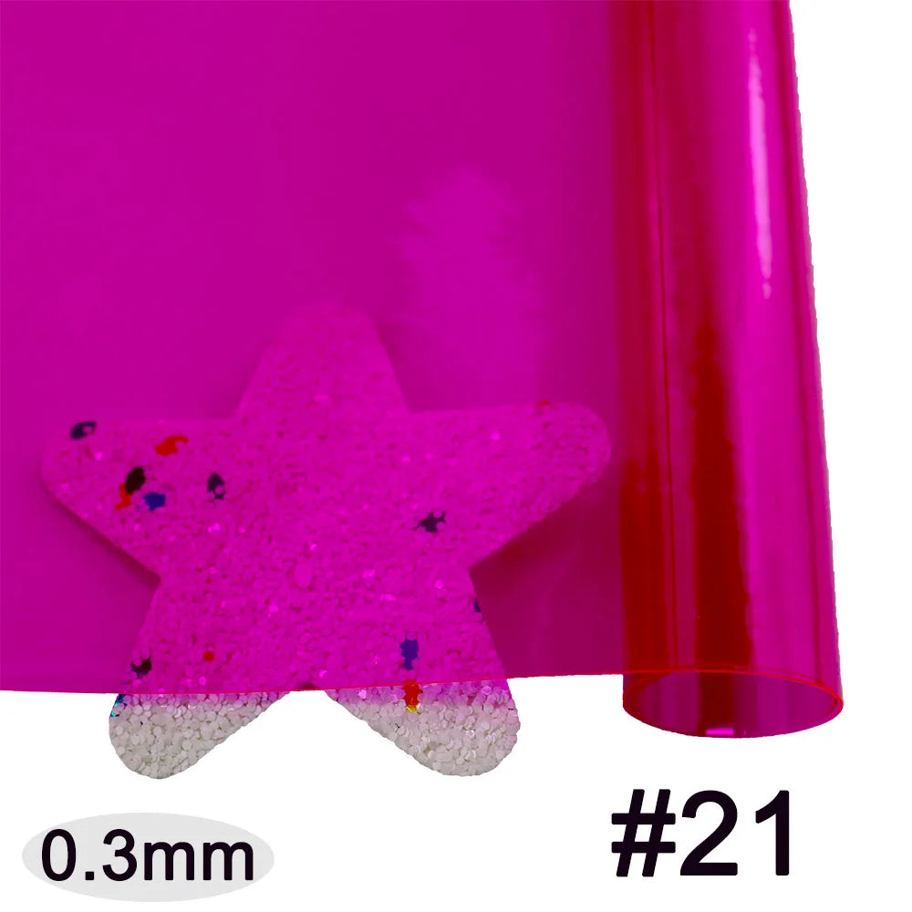 30x120cm Roll Pink Red Orange Blue Clear Transparente PVC Fabric Vinyl Soft Glass Cloth Waterproof For Handbag DIY PV050