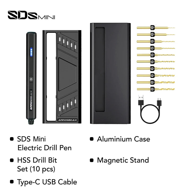 ARROWMAX SDS Mini Precision Drill Electric Portable Cordless Compact Handheld Drilling Machine for Home Projects
