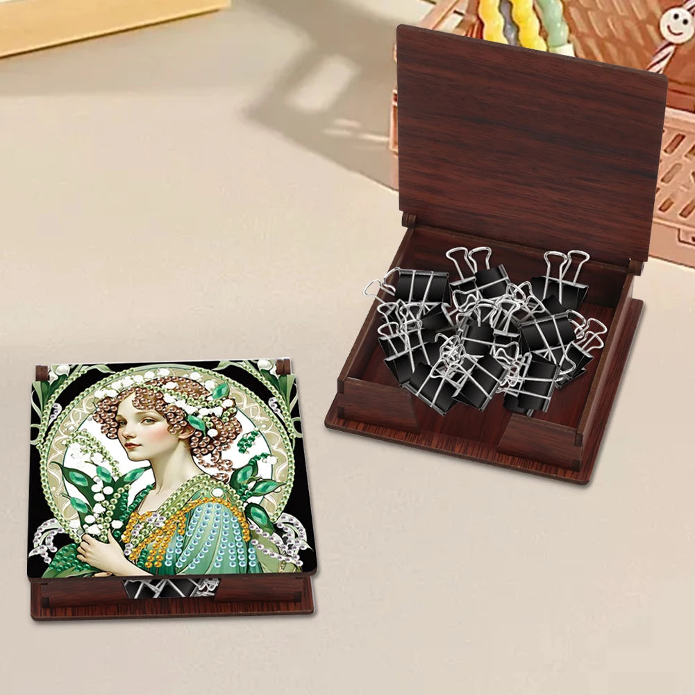 Animals Diamond Art Note Box Contains 160 Sheets of Paper Gem Painting Memo Pad Holder Mosaic Kit Rhinestones Post It Dispenser
