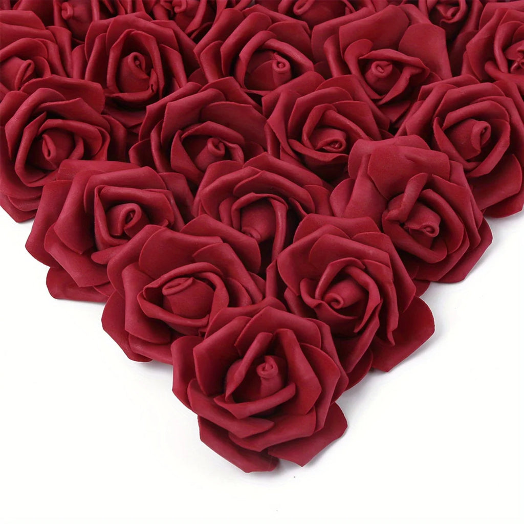 100PCS Artificial Rose Flower Heads, Real Looking Foam Roses for DIY Wedding Baby Shower Centerpieces Party Home Decorations