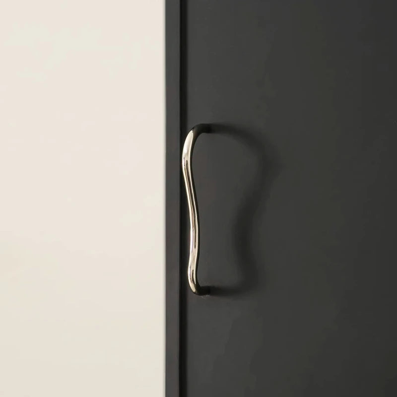 Brass Irregular Line Furniture Handles Bright Cupboard Wardrobe Dresser Drawer Cabinet Knobs Door Pulls T-Bar Decorative Knob