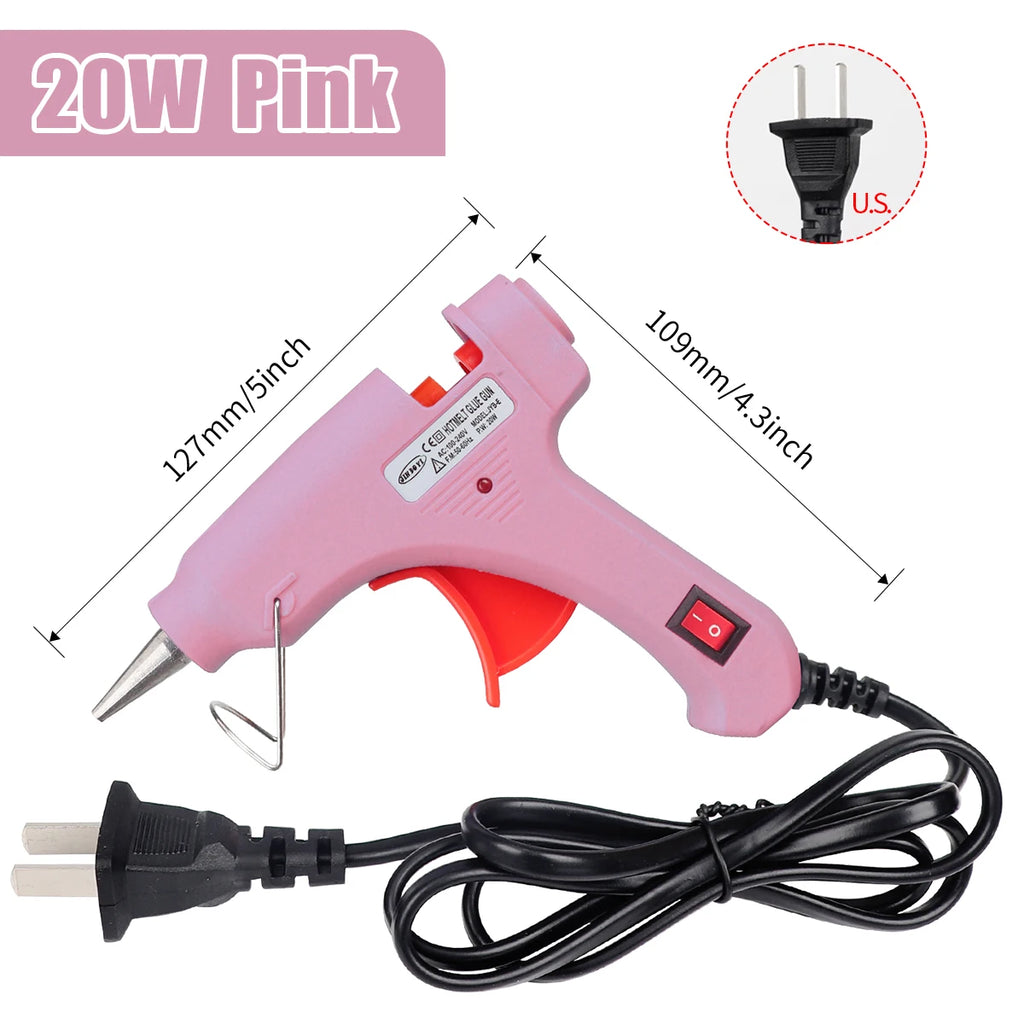 20W Hot Melt Glue Gun DIY Mini Household Industrial Guns Heat Temperature Thermo EU Electric Repair Tool Use 7mm Glue Sticks