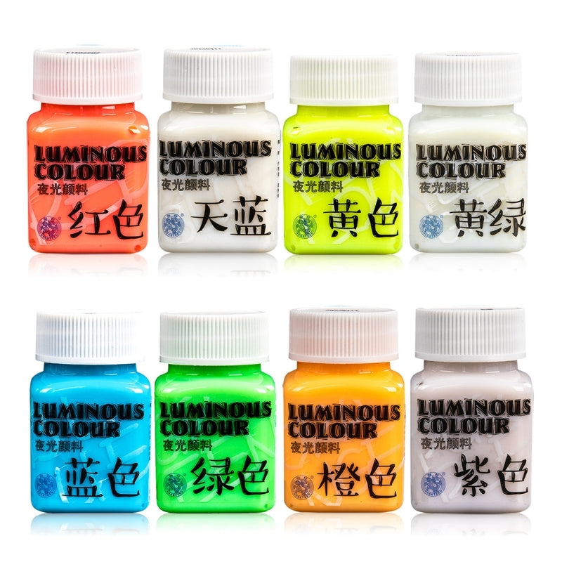E5BA Glow in the Dark Acrylic Paint Fluorescent Paint for Rock Neon Craft Paint