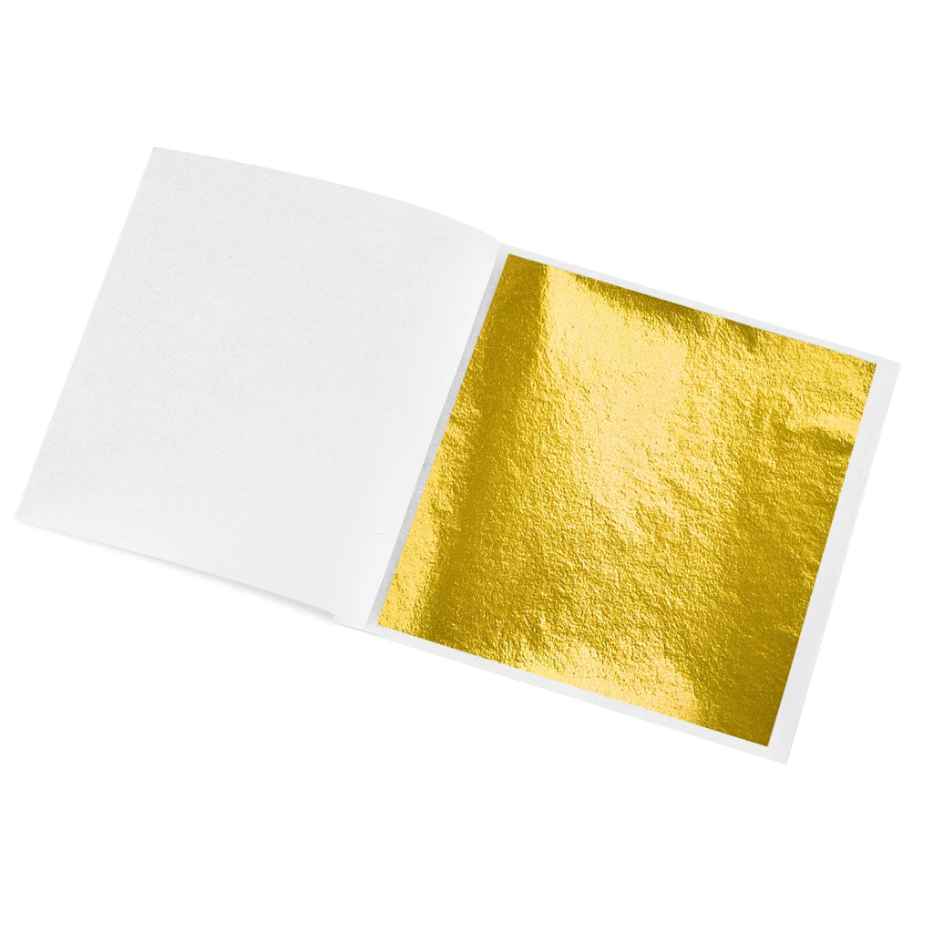 100pcs Imitation Gold Silver Foil Paper Leaf Gilding DIY Art Craft Paper Birthday Party Wedding Cake Dessert Decorations