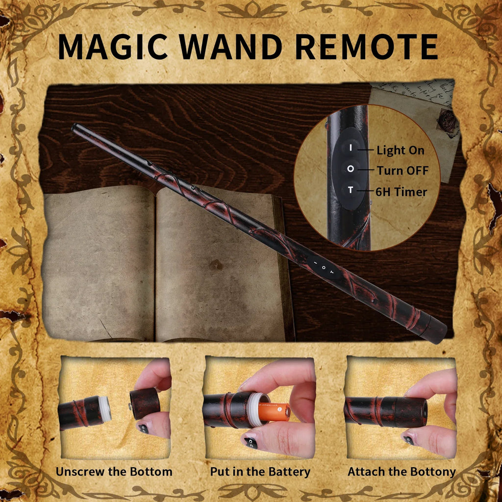 Flameless Taper Floating Candles with Magic Wand Remote Timer Flickering LED Hanging Christmas Halloween Decorations(12 Pack)