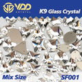 VDD 20/50Pcs Mix Size AAAAA K9 Glass Sew On Rhinestones Sewing Crystal AB Flat Back Stones For Clothes Accessories Wedding Dress