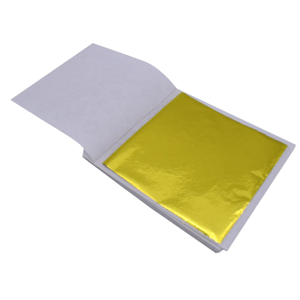 100Pcs Gold Leaf Sheets 9x9cm Gilding Foil Antique Silver Foil Paper For Paintings Arts Crafts Nail Deco  Furniture