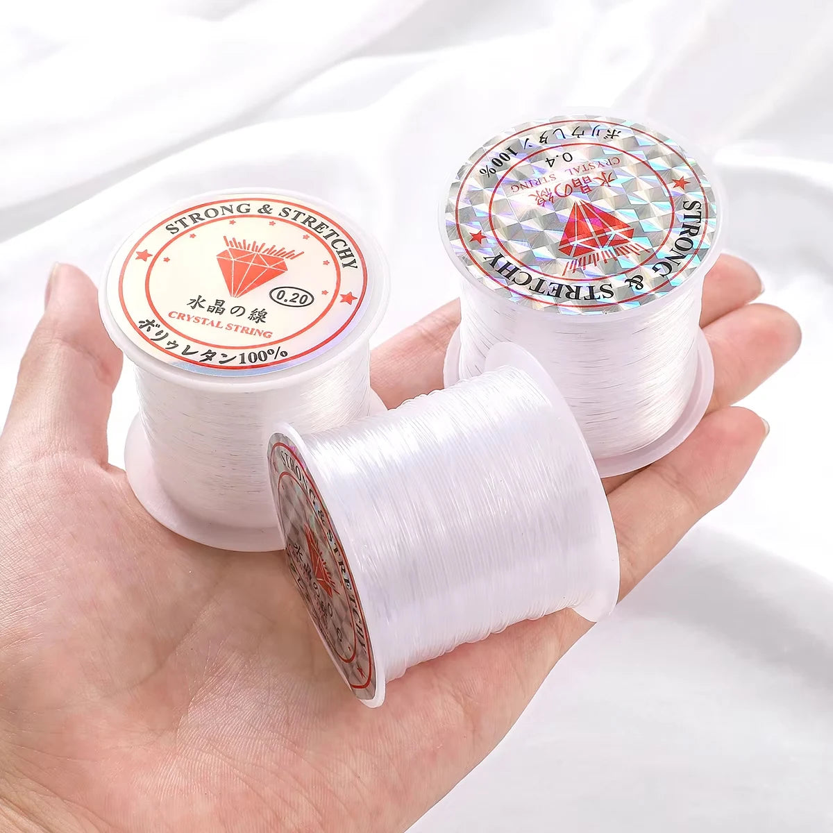 0.2-0.8mm Clear Non-Elastic Crystal Beading Line Invisible Strong Jewelry Wire for DIY Craft Making Round Spool 8-100m Roll Rope