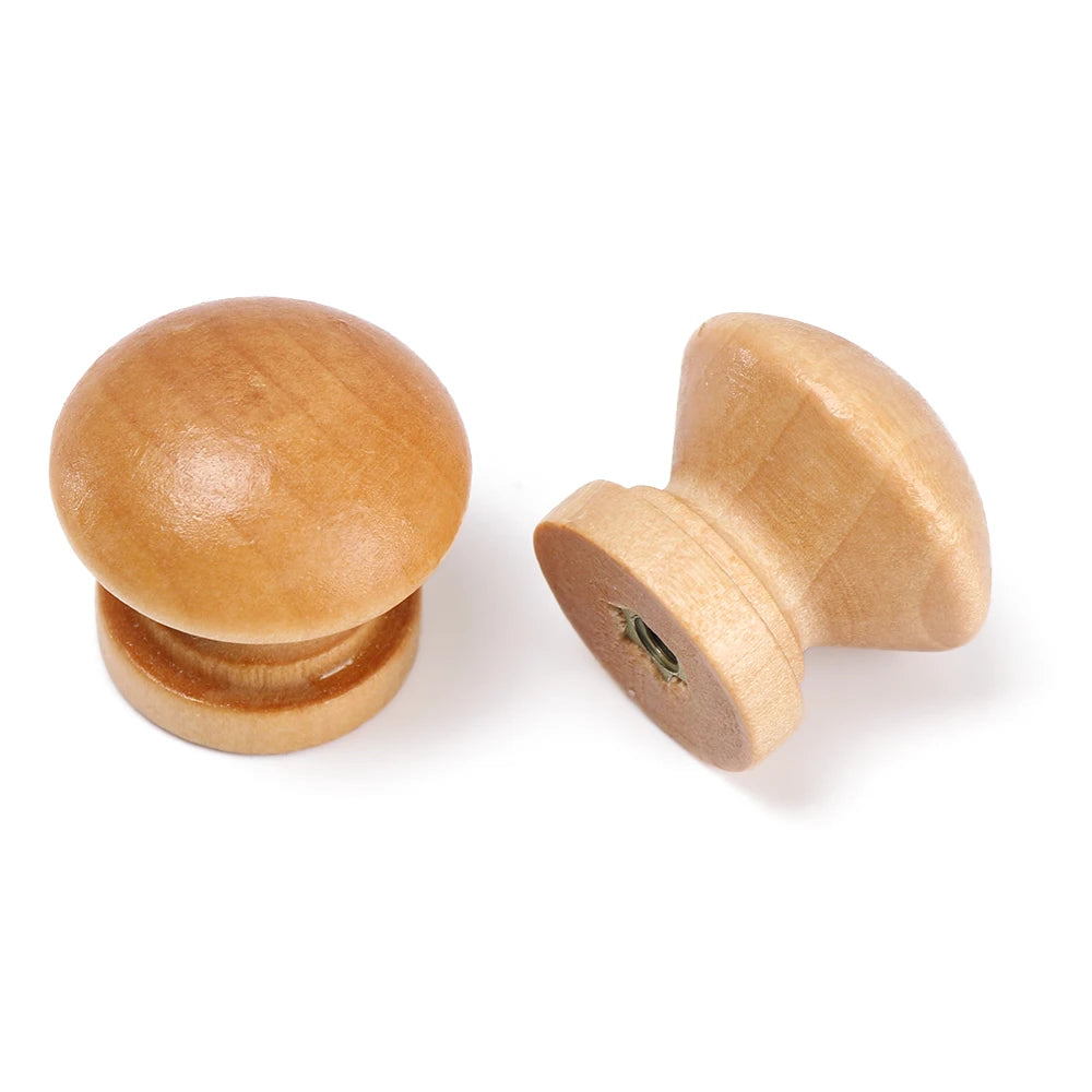 10pcs/Lot Round Natural Wooden Cabinet Pulls Round Shape Drawer Knob Door Handle Wardrobe Pulls Furniture Fitting Hardware