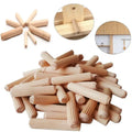 50pcs M6*30/40mm M8*30/40mm Wooden Dowel Cabinet Drawer Round Fluted Wood Craft Pins Rods Set Furniture Fitting wooden dowel pin