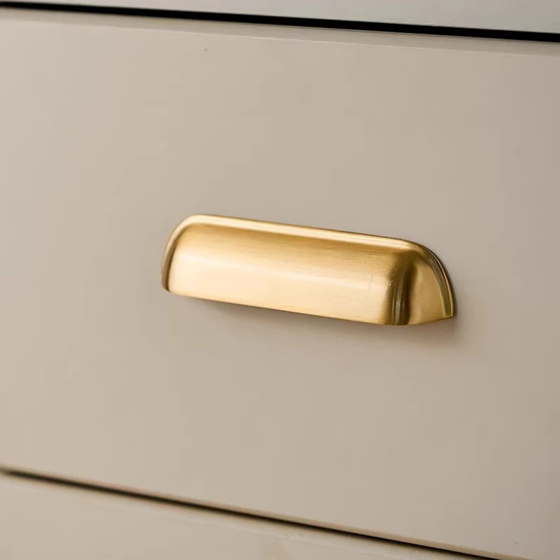 Bedroom Wardrobe Kitchen Drawer Shoe Cabinet Door Handle Gold Shell Shape Brass Handle Furniture Knob Handware Decorative Handle