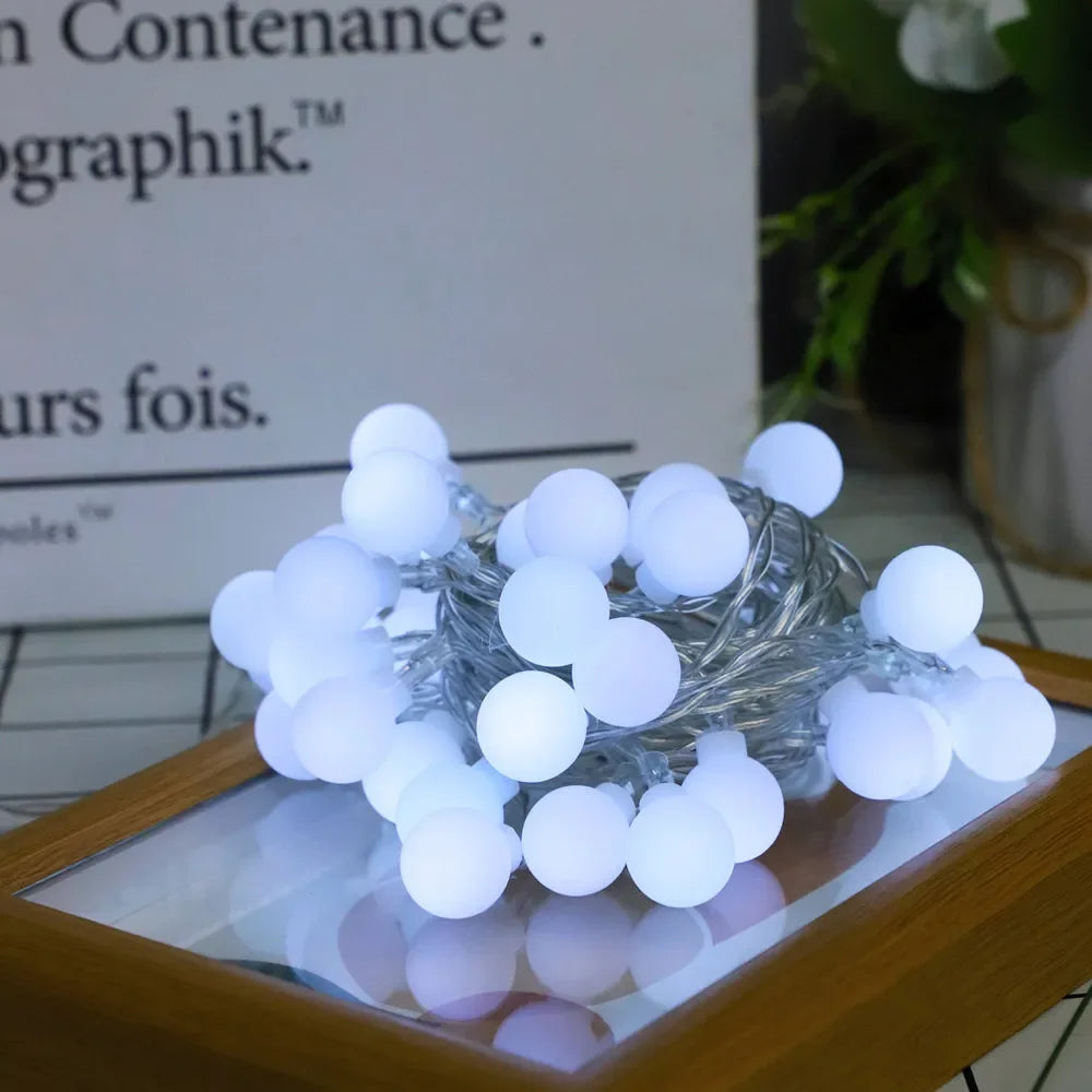 Battery Powered Led Ball String Lights Indoor Globe Fairy Light for Wedding Decorative Light String Tent Christmas Decoration