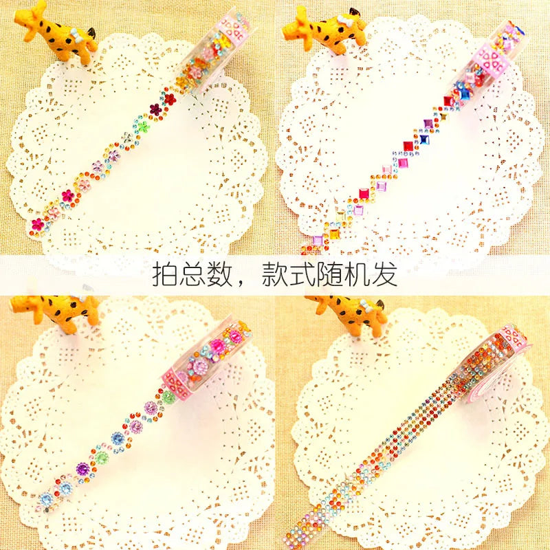 5 self crystal rhinestone sticker rolls with sparkling diamond texture mobile phones photo albums DIY decorative materials