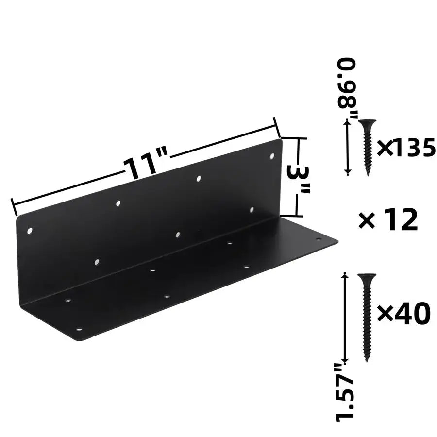 Pcs Raised Garden Bed Corner Brackets for 1224 Flower Vegetable Furniture Planter Wood Garden Bed Box, 11 x 3 x 3 Black Metal Co