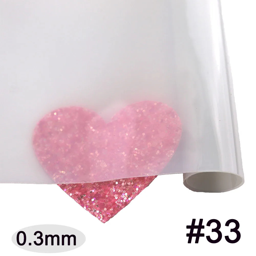 30x120cm Roll Pink Red Orange Blue Clear Transparente PVC Fabric Vinyl Soft Glass Cloth Waterproof For Handbag DIY PV050