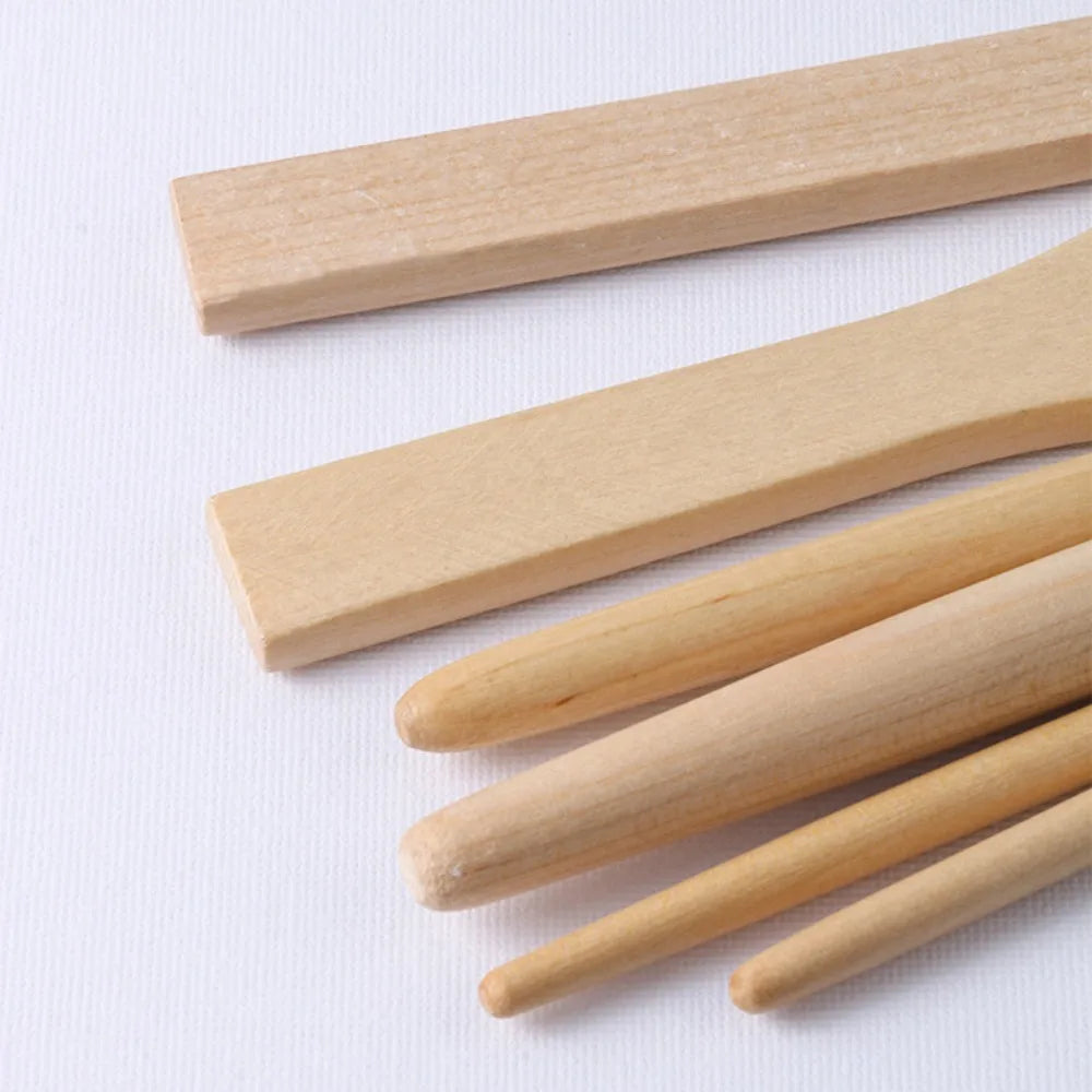 Art Paint 3/6pcs Painting Brush Set Different Shape Professional Watercolor Gouache Oil Brush Set Flat Tip Head Wooden Handle
