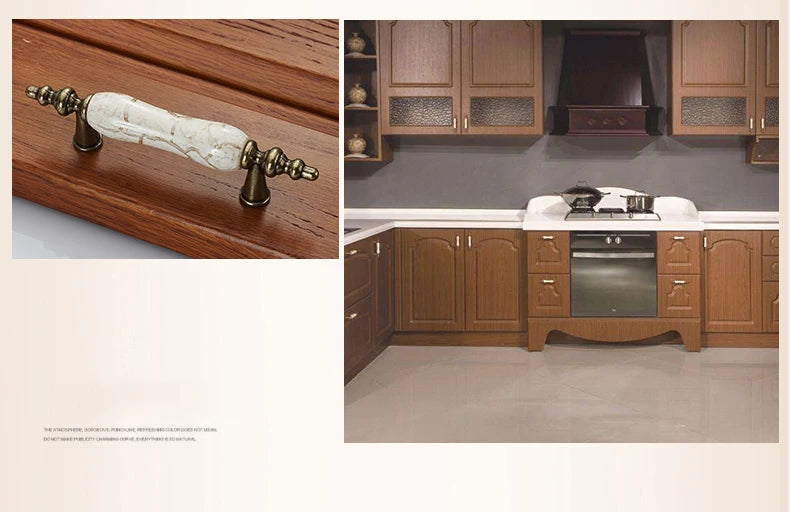 European Bronze Ceramic Cabinet Handles Zinc Alloy Drawer Knobs Wardrobe Door Handles Furniture Handle