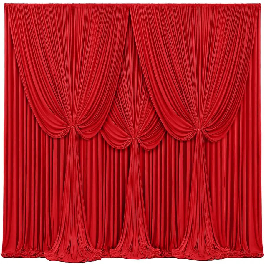 Panels Red Backdrop Curtains for Wedding Party Wrinkle Free Backdrops Curtain Drapes Fabric Decorations Photo Back Drop Cloth fo