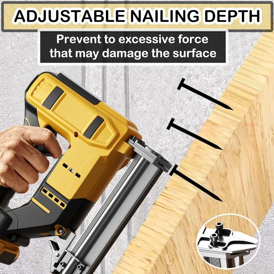 Electric Nail Gun for De-walt 20V Battery 18 Gauge 2 in 1 Brad Nailer Cordless Brushles Staple Gun with 1000pcs Nails and 500pc