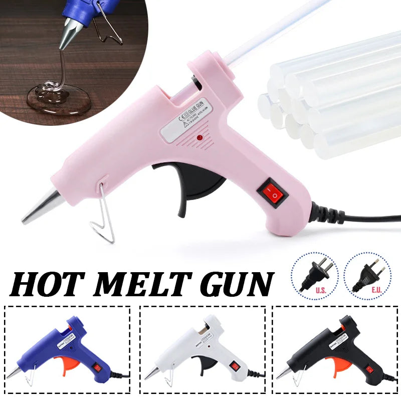 Fast Heating 20W Hot Glue Gun Household Industrial Multipurpose Electric Glue Gun Hot Glue Sticks for DIY Crafts Home Deco