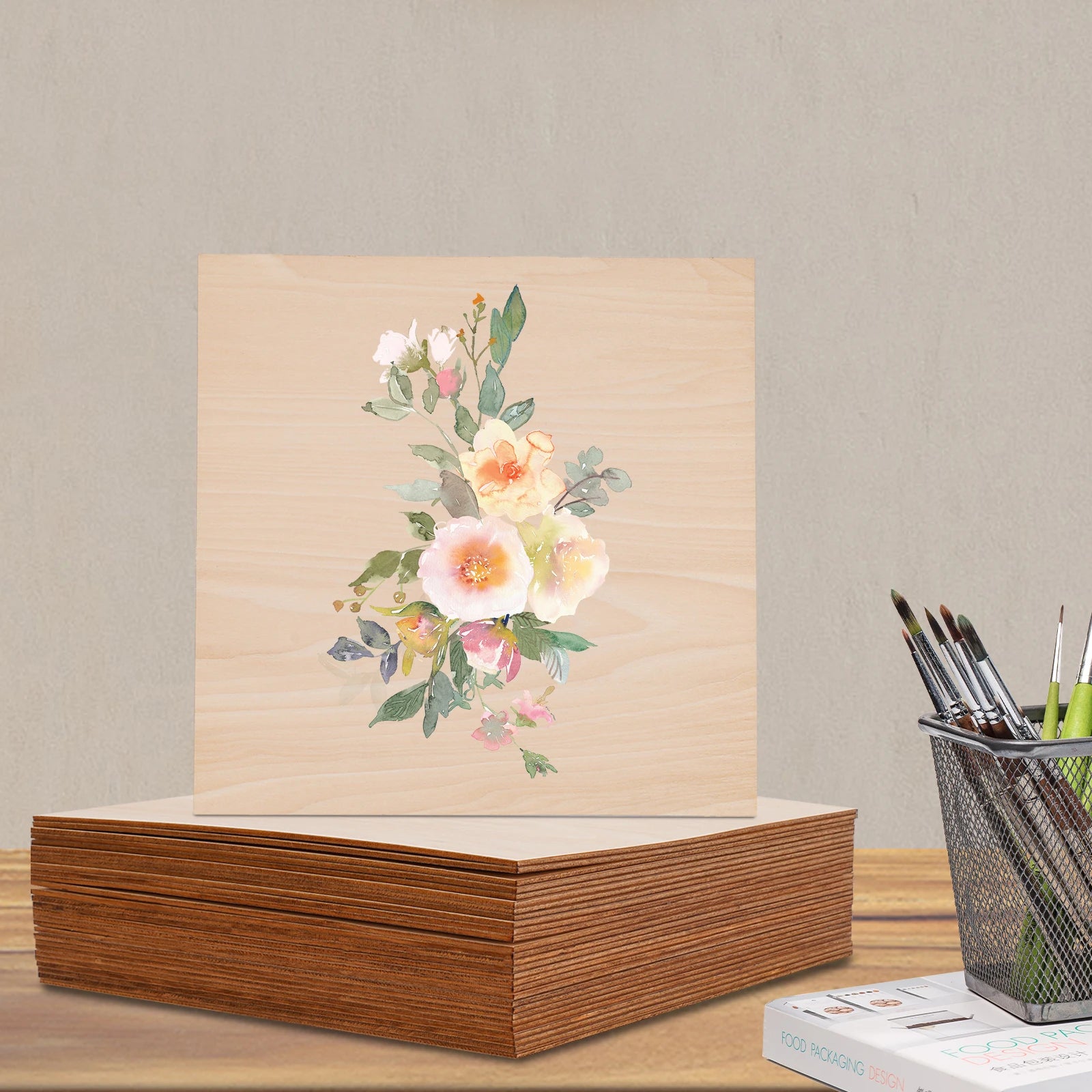 30PCS 30x30cm Basswood Sheets, 3mm Thick DIY Wood Boards, Rectangle Blank Wooden for Crafts, Laser Engraving, Home Decor