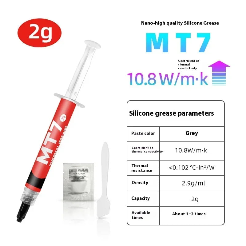 Thermal Paste MT8 MT7 4/2/1g 12.8w/m.k for CPU GPU Printer Cooling Heat-sink Cooler Silicone Grease Ice Lamps Thermal Adhesive