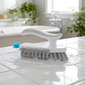 1PC White V-Shaped Grout Brush – 90° No-Dead-Angle Cleaning Brush with Scraper for Bathroom Shower & Floor Tile Grout