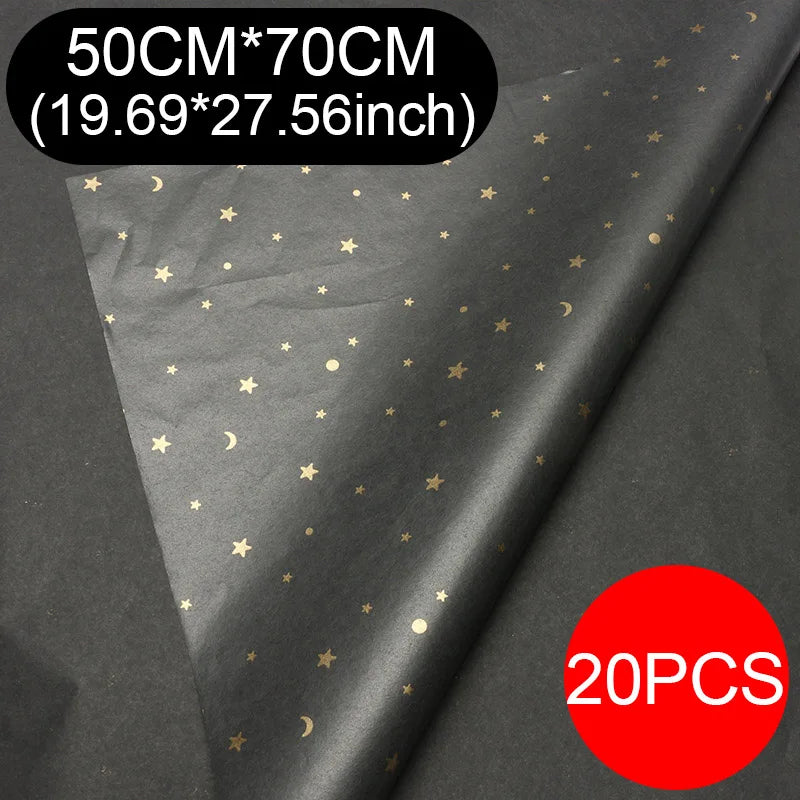20pcs sheet Cotton Bouquet Flower Wrapping Paper Star Moon Sydney Paper Wrapping Paper Flower Wrapping Paper Cake Baking Gift