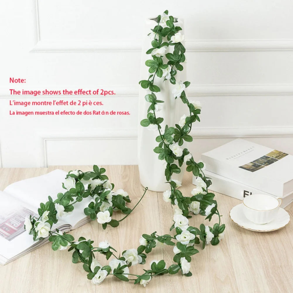 45/69pcs Artificial Rose Flowers Vine DIY Wedding Decoration Fake Silk Rose Flower Home Room Decor Wall Hanging Garland Plants