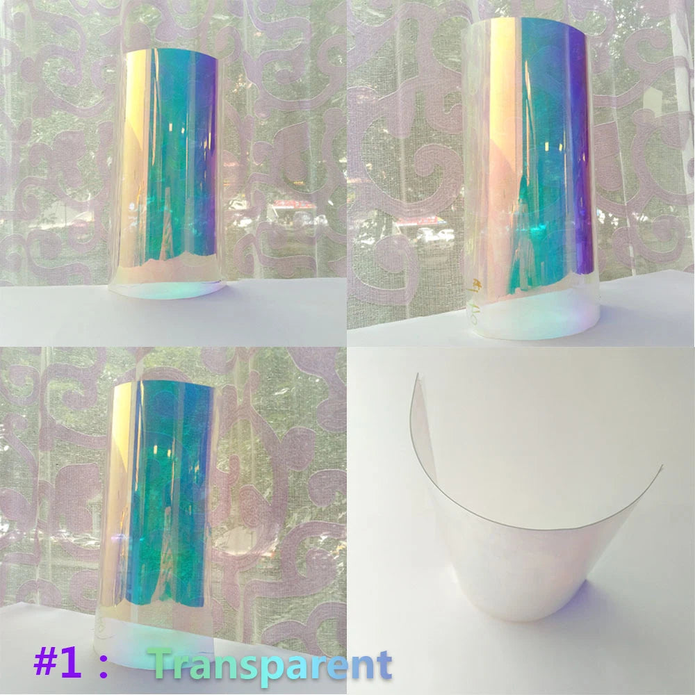 Clear Transparent PVC Holographic DIY Crafts Multicolor Fabric Vinyl Film PVC Fabric Sewing Accessories Handcrafted