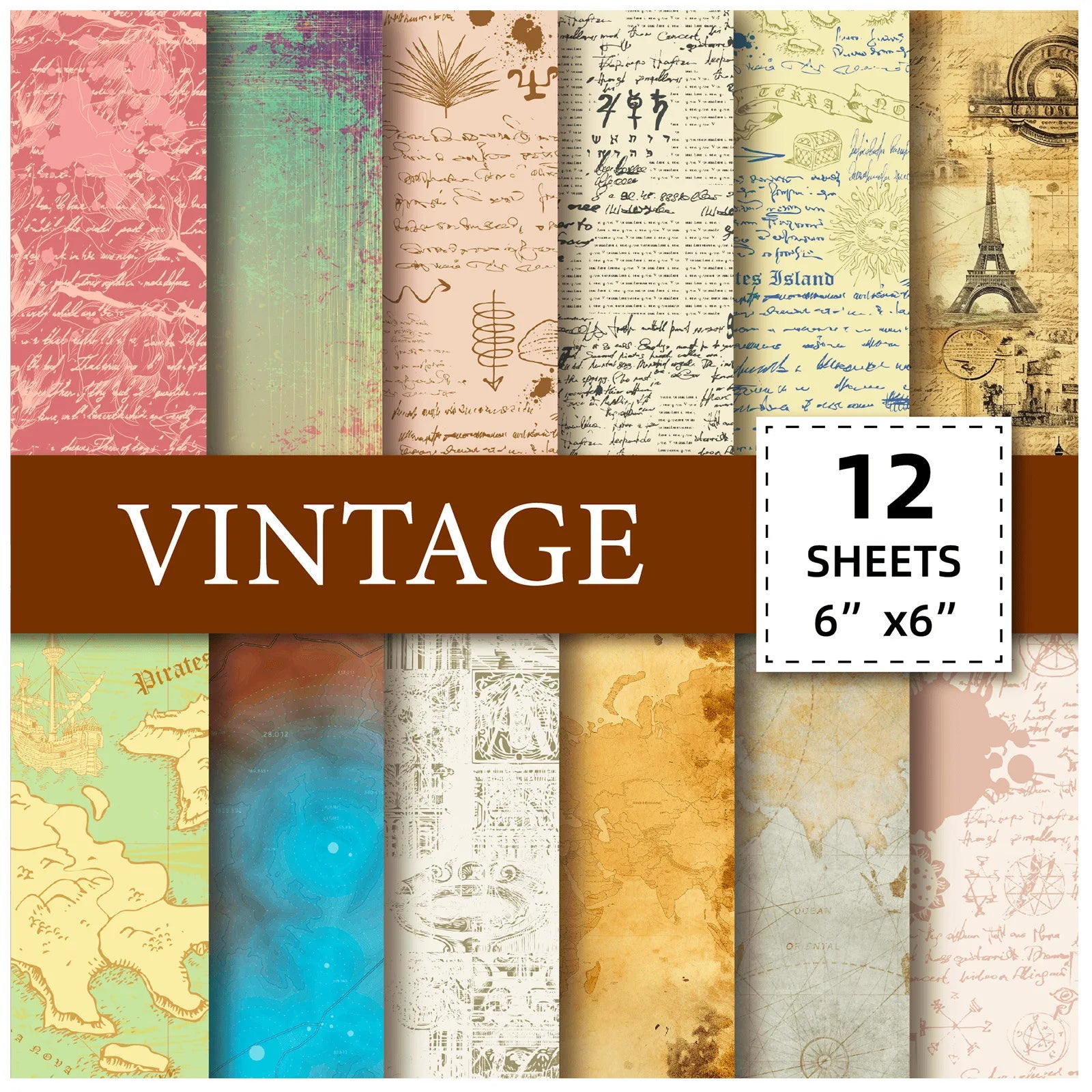 12 Sheet Scrapbooking Paper 15x15cm,  6x6in Scrapbooking Paper Acid-Free Cardstock Backgrounds Card for DIY Art Craft Decoration