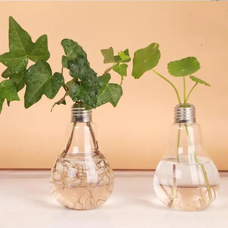2/3pcs Light Bulb Flower Vase 14x8cm Transparent Glass Vase Fashion Hydroponic Flower Vase Home Gifts Desktop Glass Planter
