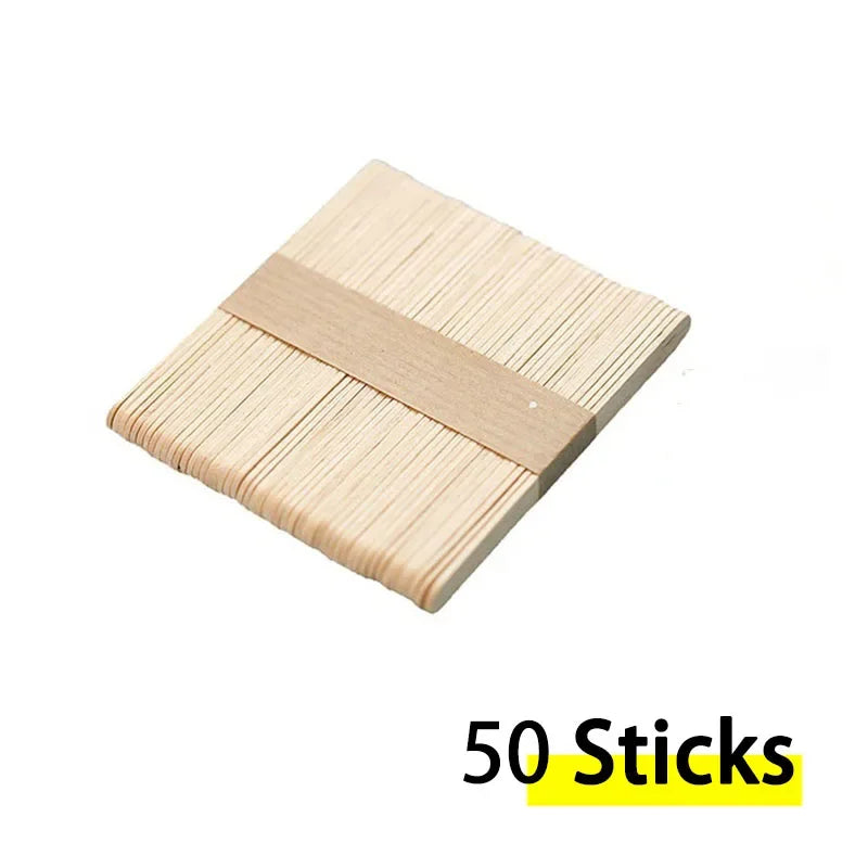 Popsicles Molds with 50pcs Wooden Popsicles Sticks Easy-Release Silicone Ice Pop Molds Making Ice Cream BPA Free Moulds NONE 제빙기
