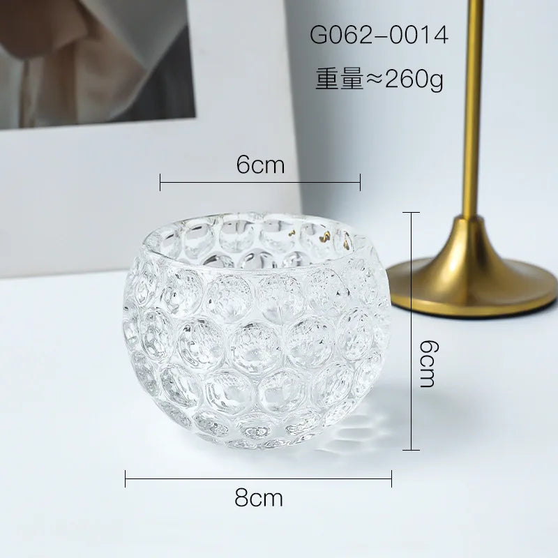 Nordic spherical pumpkin lamp thickened glass candle holder bar candlelight dinner home decorative ornaments craft gifts