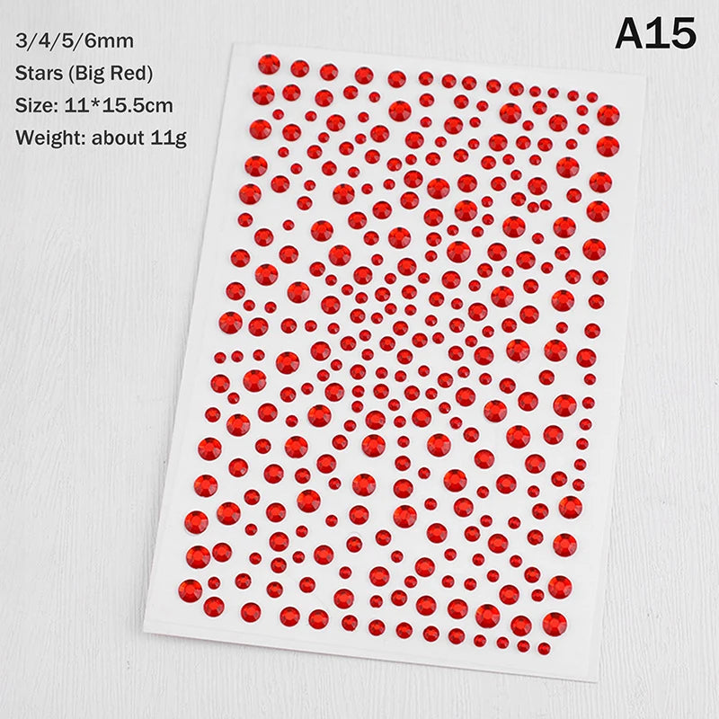 3D Rhinestone Face Stickers Sheet - Self-Adhesive Crystal Eye Gems for Party Makeup, Festival Body Jewelry & Photo  Decor