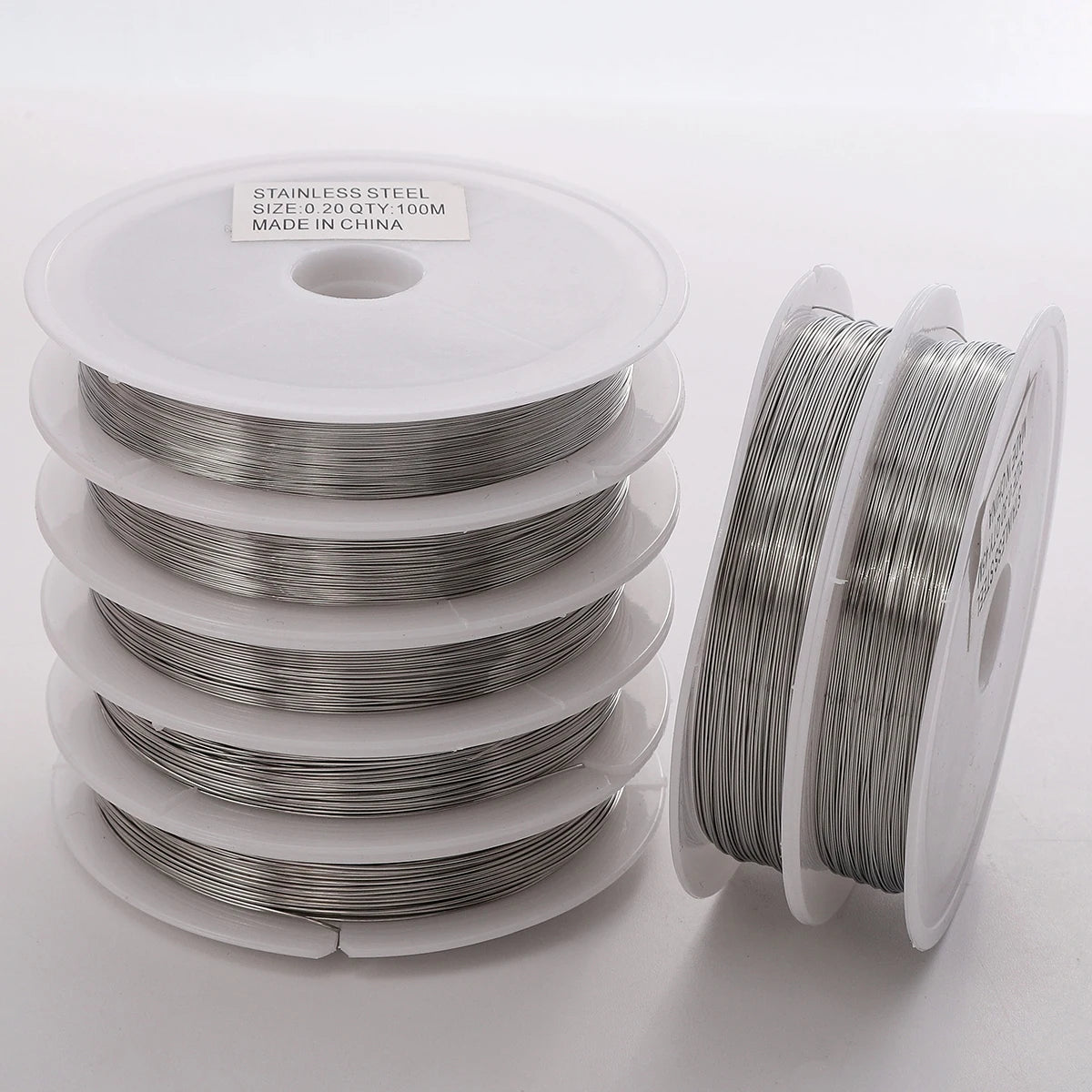 Flexible Anti-Rust Beading Wire, Single Strand, Soft Steel Craft Wire for Jewelry Making, Bead Wrapping and Connecting, 5mm,