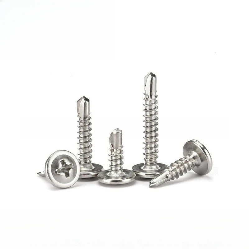 80pcs Modified Truss Head Sheet Metal Screws Assortment Kit Stainless Steel Self Tapping Drilling Screws for Metal Plastic Wood