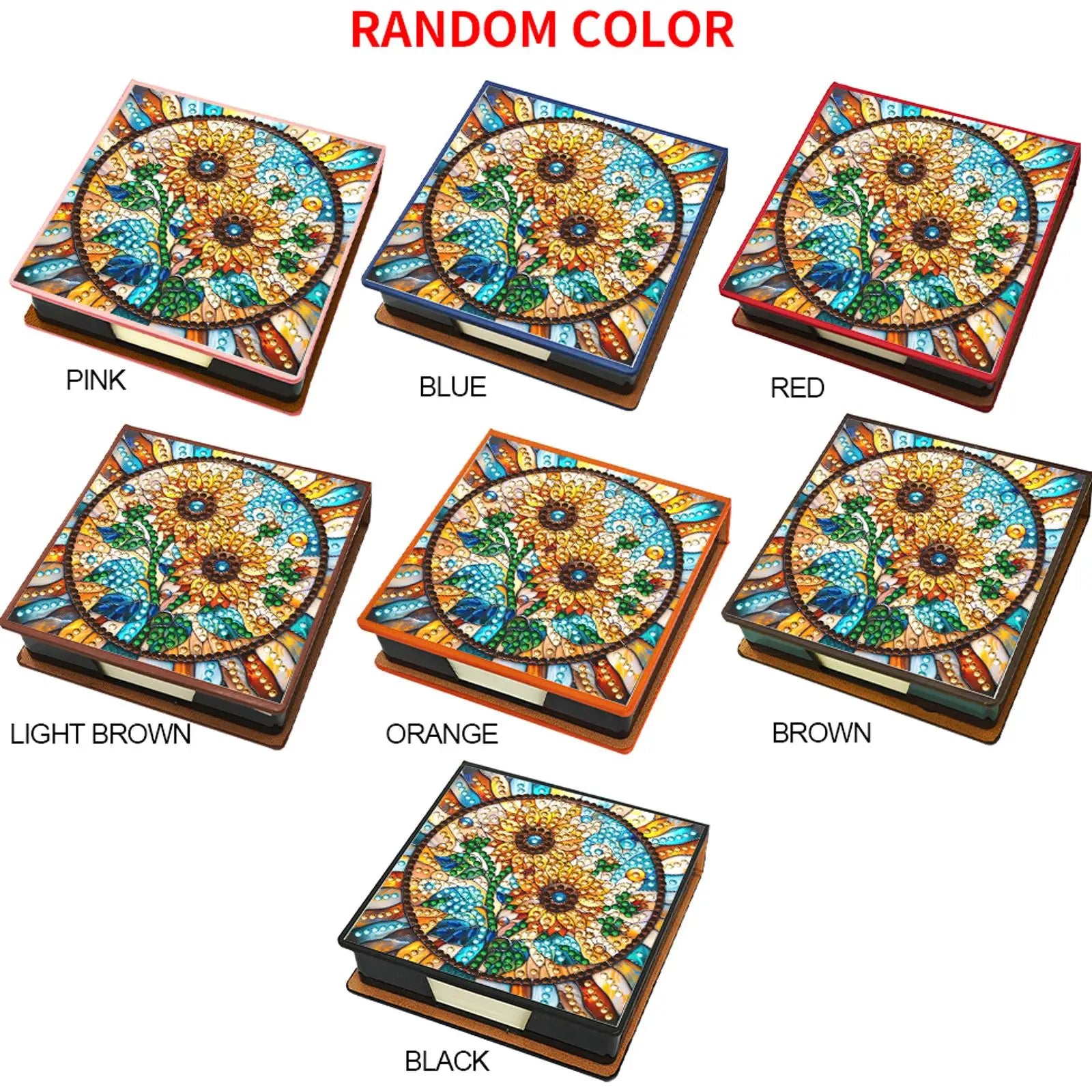 Sunflower PU DIY 5D Diamond Painting Note Box with 150 Sheets for Office Home