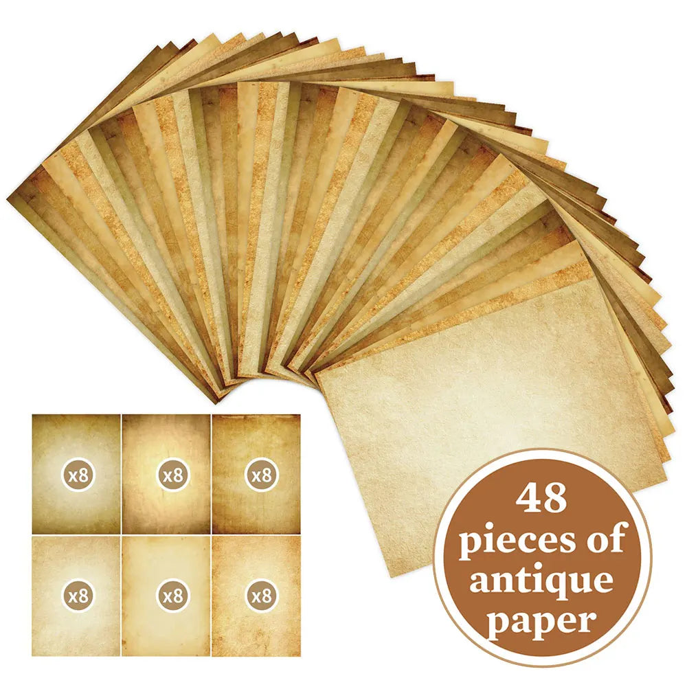 For Fun 48 Sheets Vintage Scrapbook Material Paper DIY Junk Journal Collage Photo Album Retro Background Paper A4 Printing Paper