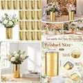 6 Gold Cylinder Vases Set of 20 - Mercury Glass Style for Centerpiece, Candle Holders, Home & Wedding Decor