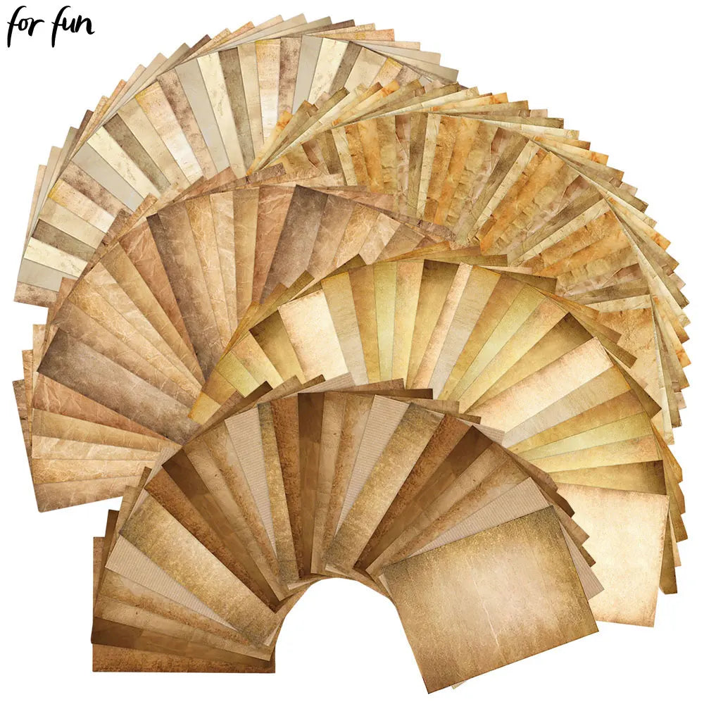 For Fun 48 Sheets Vintage Scrapbook Material Paper DIY Junk Journal Collage Photo Album Retro Background Paper A4 Printing Paper