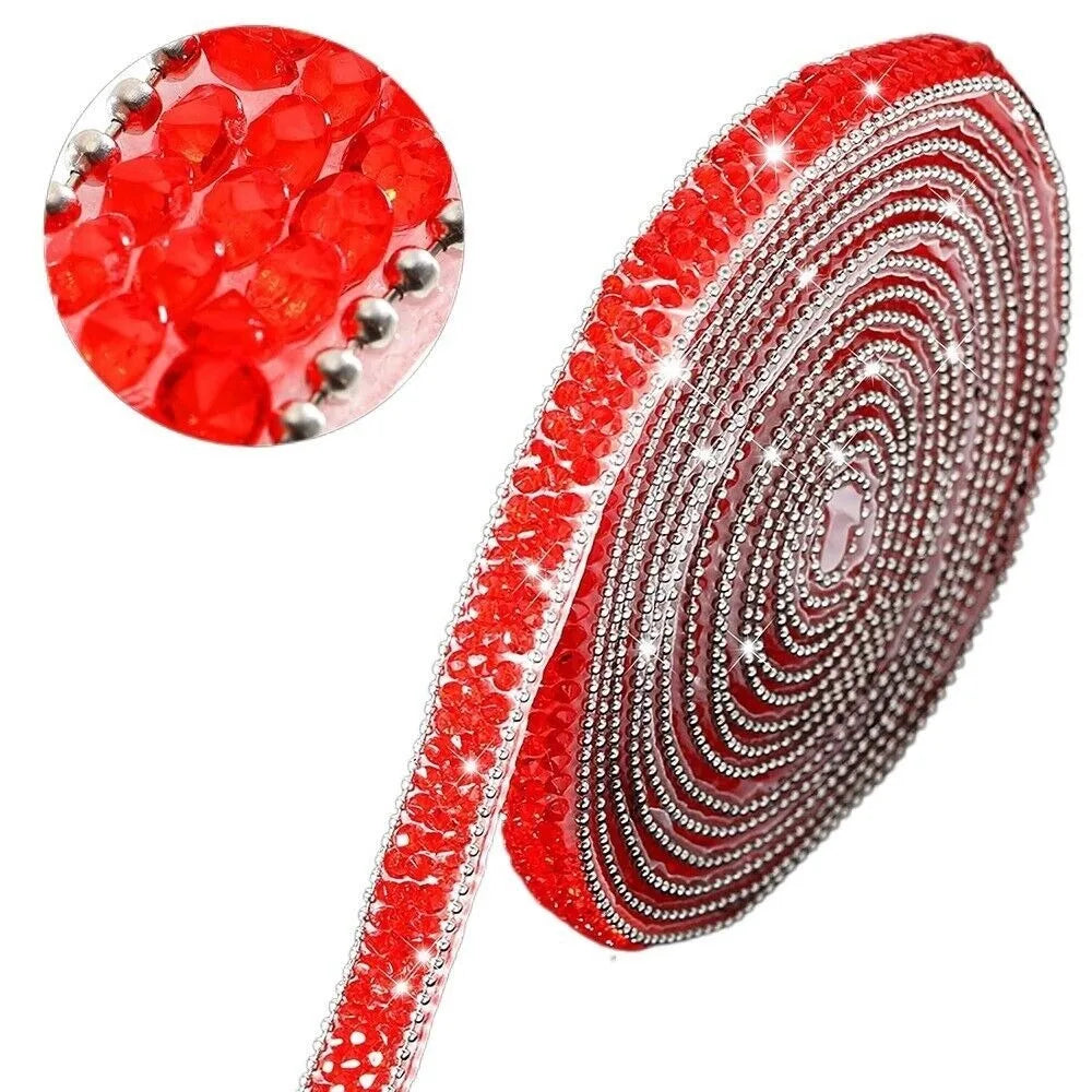 New Self Adhesive Crystal Rhinestone Sticker Bling Crystal 1cm Width Rhinestone Ribbon DIY Sticker Crystal Roll Glitter