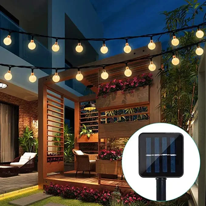 2024 New Solar Crystal Globe LED String Lights LED Solar Outdoor Light IP65 Fairy Light Christmas Garland for Garden Party Decor
