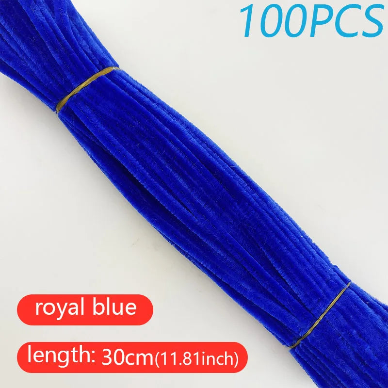 100PCS Colorful Twisted Rod DIY Handcraft Bar Wire Imaginative Wool Root Fluffy Bar Iron Wire Sticks Art Kids Educational Toys
