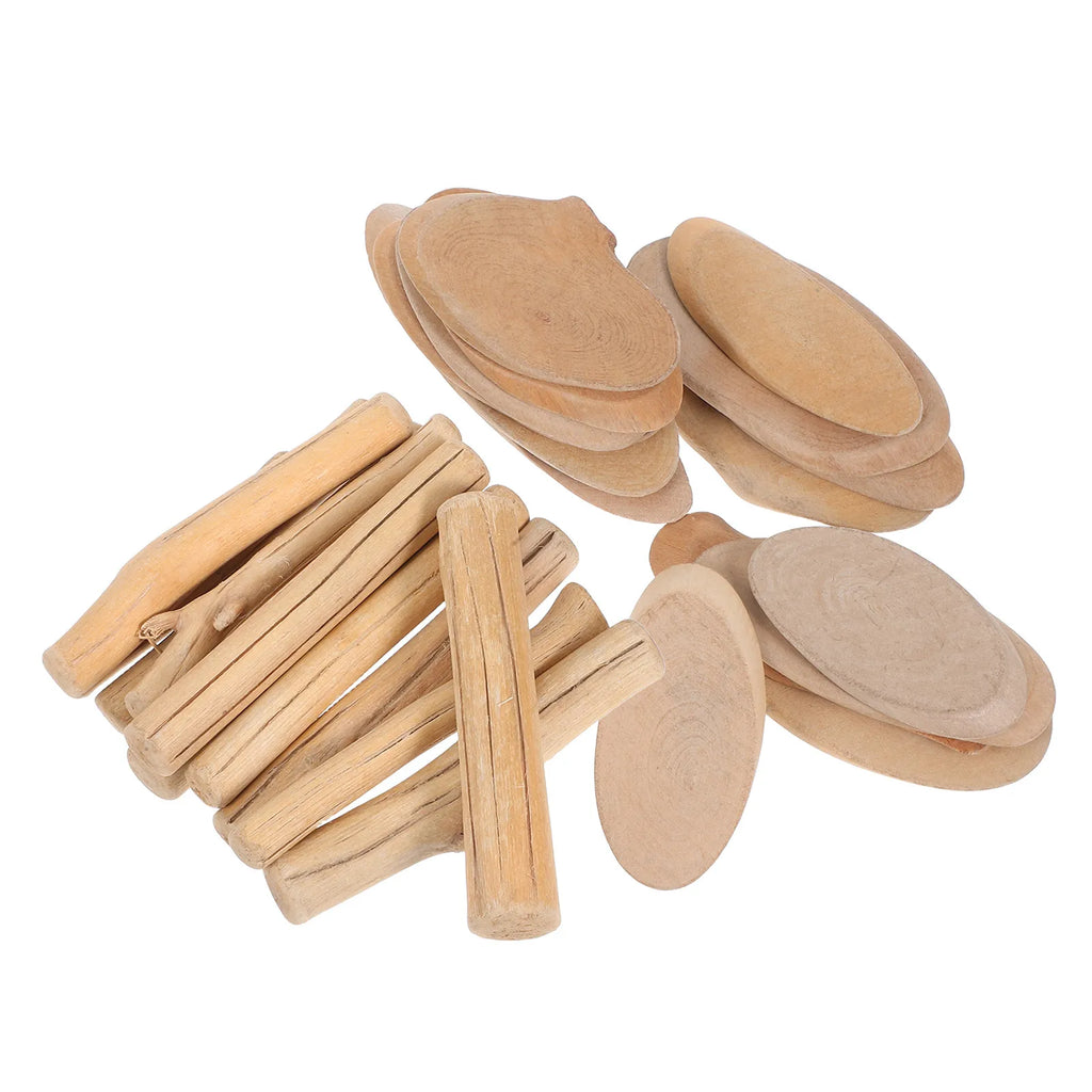 1Set DIY Wood Craft Kit Natural Unfinished Wood Slices Sticks Rustic Wooden Dowels for Home Decor Wedding Centerpieces Wall Art