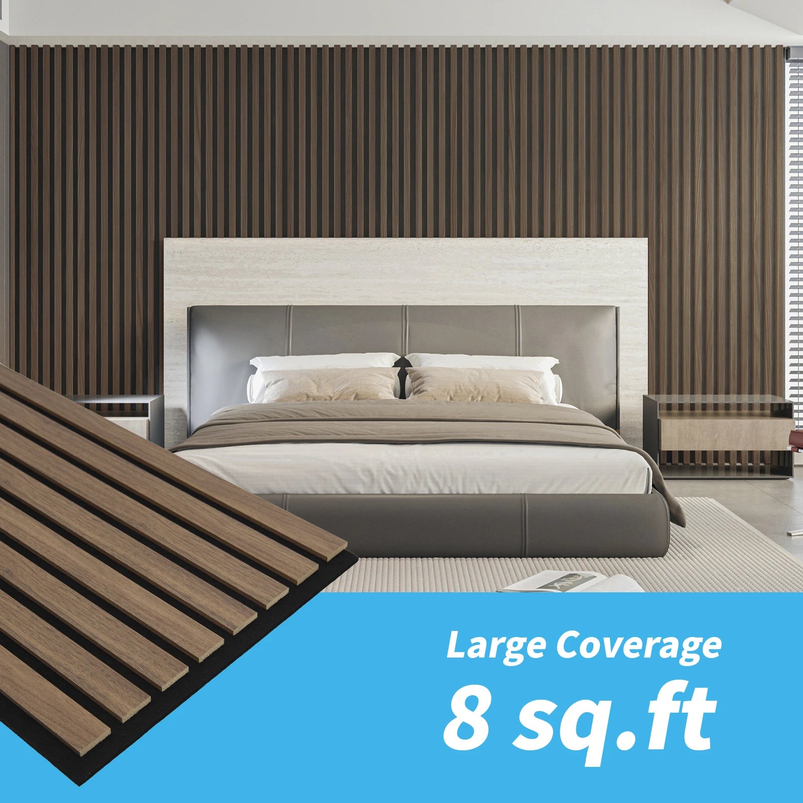 Art3d  4-Panels, Textured Wood-Look 3D Wall & Ceiling Tiles Noise Insulating MDF Grille Design,Acoustic Panels, 24" x 12"