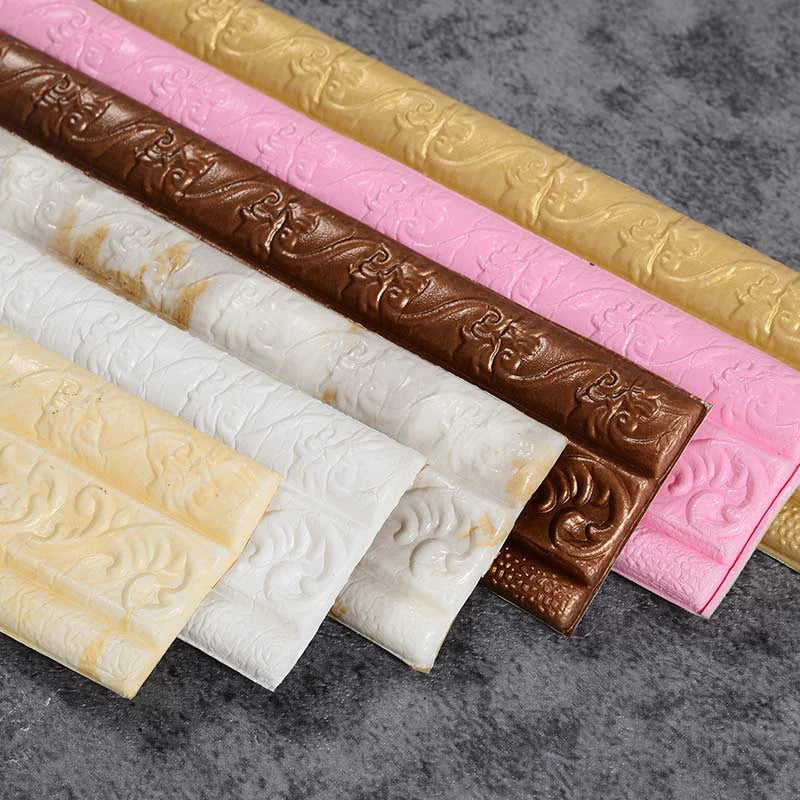 3D Self-adhesive Waist Line Wall Stickers 230cm DIY Background Wall Border Skirting Line Stickers Waterproof Strip Stickers