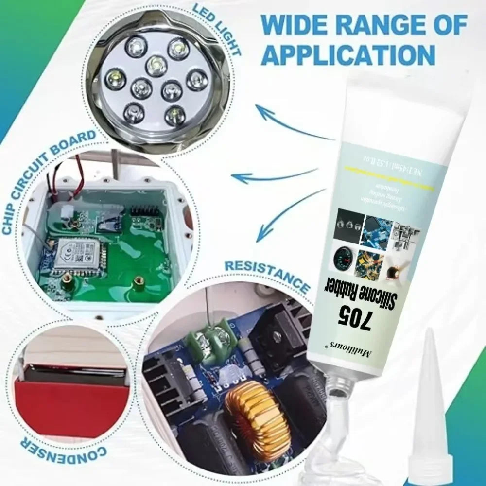 Silicone Industrial Adhesive 704/705/706 Electronic Sealant Components Lithium LED Insulation Waterproof Sealing Silicone Rubber