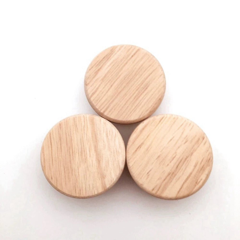 4pcs Wood Round Pull Knobs Natural Wooden Cabinet Drawer Wardrobe Knobs For Cabinet Drawer Handle Furniture Hardware
